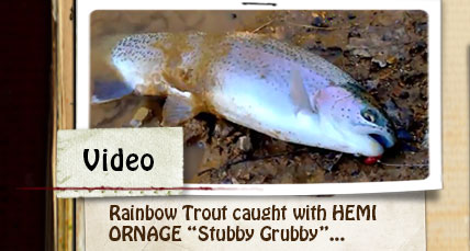 VIDEO - Using HEMI ORANGE "Stubby Grubby" to catch a Rainbow Trout....